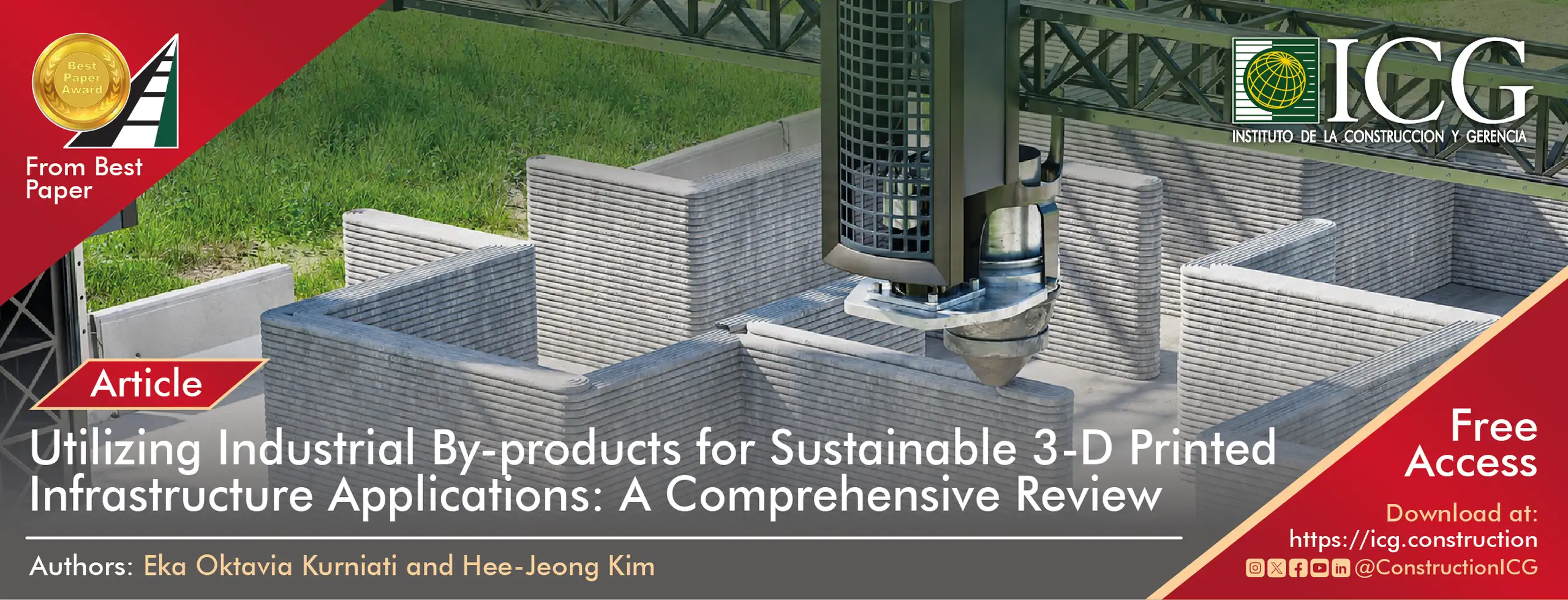 Utilizing Industrial By-products for Sustainable 3-D Printed Infrastructure Applications: A Comprehensive Review